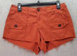 Lucky Brand Cargo Shorts Womens Size 2 Orange 100% Cotton Medium Wash Flat Front - £16.64 GBP