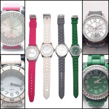 Watch Lot 4 Silicone Jelly Band  Ladies White Green Grey Pink Bling Quartz - $29.80