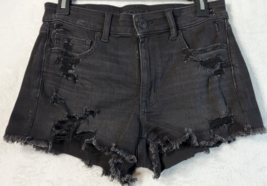 American Eagle Outfitters Shorts Womens Size 6 Black Denim Distressed Pockets - £10.35 GBP