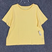 Westbound Blouse Women&#39;s 3X Short Sleeve 100% Cotton Yellow NWD - $16.73 CAD