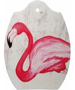 Pink Flamingo Oblong Ceramic Trivet Cheese Serving Board 9.5&quot; H - £21.30 GBP