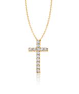 Authentic Crislu Pave Cross Pendant in Yellow Gold Plating - £72.39 GBP