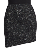 NWT Elie Tahari Bennet in Black White Tweed Asymmetrical Pencil Skirt 8 $298 - $18.81