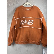 Rusty Jena Crew Fleece Chestnut Brown Crew Neck Oversized Sweatshirt Siz... - $745.43 MXN