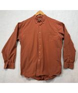 L.L. Bean Long Sleeve Button Down Shirt Orange Check Fall Vibes Men&#39;s La... - $14.69