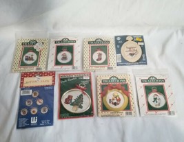 Traditions Merry Christmas Counted Cross Stitch Kit minies lot x 8 ornaments  - $57.42