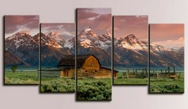 Multi Panel Print Barn Mountain Nature Scenery Canvas Wall Art Country 5 Piece - £21.98 GBP+