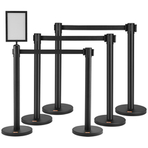 VEVOR Crowd Control Stanchions, 6-Pack Crowd Control Barriers, Carbon Steel - $133.90