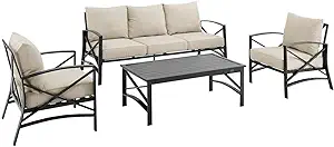 Crosley Furniture KO60028BZ-OL Kaplan Outdoor Metal 4-Piece Seating Set ... - $2,091.99