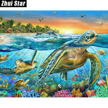 Full Square Drill 5D DIY Diamond Painting Sea Turtle Handmade 3D Embroidery Set  - £1,040.46 GBP+