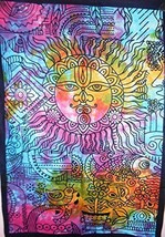 Traditional Jaipur Tie Dye Sun Wall Art Poster, Hippie Wall Tapestry, Indian Dor - £13.36 GBP