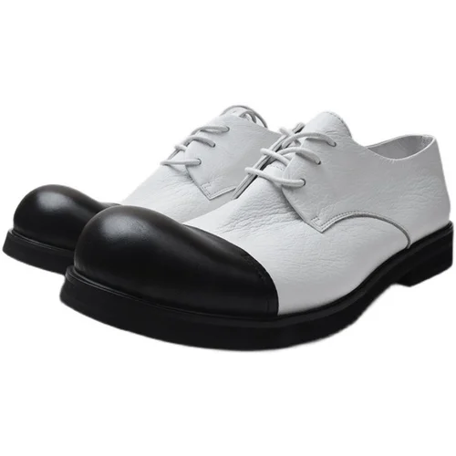 Genuine Leather Low Help Men&#39;s Big Scalp Shoes Round Head Thick Bottom S... - $206.16