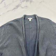 Sundance Open Front Cardigan Sweater Size S Light Blue Fringe Trim Chunky - £26.96 GBP