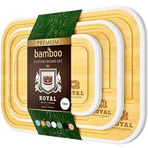 Wood Cutting Boards for Kitchen - Bamboo Cutting Board Set, Chopping Boa... - £30.45 GBP