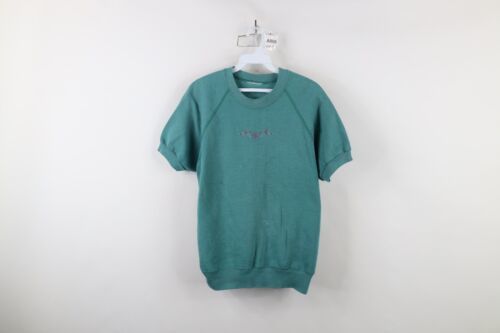Vintage 90s Streetwear Womens Large Distressed Flower Short Sleeve Sweat... - $29.65