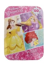 Disney Princess 50 Piece Large Puzzle 5 by 7 In Bell Ariel Repunzel NIB Tin - £3.81 GBP