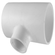 Reducing Tee 1.5&#39;&#39; x 1.5&#39;&#39; x .75&#39;&#39; Schd-40 PVC White Charlotte Pipe 0240... - $0.99