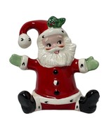 Vintage Lefton Santa sitting Christmas Salt or Pepper 30579 Single Green... - $520.72 MXN
