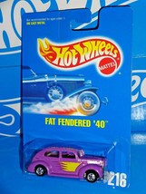 Hot Wheels Early 1990s Mainline #216 Fat Fendered &#39;40 Purple w/ BWs - $6.93