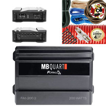 MB Quart FA1-200.2 FORMULA 200 Watt 2 Channel Car Audio Amplifier + 4 Gauge Kit - £129.06 GBP