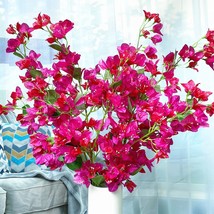 Fushia Mixed - Pack Of 4Pcs. Artificial Flowers Silk Bougainvillea Branches Faux - £35.96 GBP