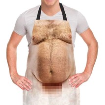 Funny Men Cooking Grilling Aprons Belly Bbq Funny Gag Gifts For Christmas, White - £22.01 GBP