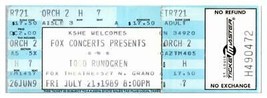 Todd Rundgren Konzert Ticket Stumpf Juli 21 1989 St Louis - £34.62 GBP