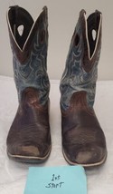 Ariat Men&#39;s Rawhide Distressed Brown Rawhide Blue Cowboy Boots US12D - $39.60