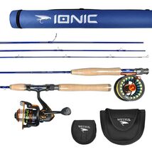 SPINNING FLY FISHING ROD GEAR POLE REEL COMBO COLLAPSIBLE WETFLY IONIC G... - $259.99