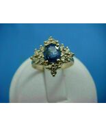 Anello di fidanzamento a grappolo di tanzanite blu con taglio ovale da 2... - $134.73