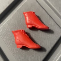 Barbie Francie Squishy Japan Red Ankle Lace Up Ice Skates No Blades Vtg 60s - $13.49