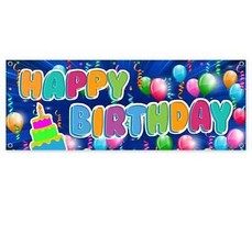 Happy Birthday Clearance Banner Advertising Vinyl Flag Sign Inv - £7.92 GBP