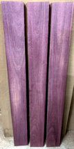 THREE (3) KILN DRIED SANDED S4S PURPLEHEART LUMBER WOOD BLANKS ~36&quot; X 4&quot;... - £41.99 GBP