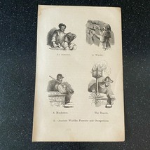 1877 Ancient Warlike Pursuits Occupations Armorer Musketeer Warder Vinta... - $12.42 CAD