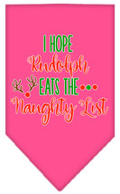 Hope Rudolph Eats Naughty List Screen Print Bandana Bright Pink Small - £9.06 GBP