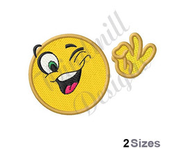 Winking Smiley Face - Machine Embroidery Design - £2.83 GBP