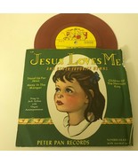 Vtg Peter Pan Record 45 RPM Jesus Loves Me Away In The Manger Xmas Color... - $20.85