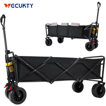 Super Large Collapsible Garden Cart Folding Wagon Utility Carts w Wheels... - $137.56