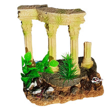 Roman Ruins Columns with Plants Resin Aquarium Fish Tank Ornament Decoration - £13.20 GBP