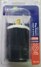 LEVITON 20 Amp 125/250-Volt Locking Plug, Black And White (2411-CS) - $24.30