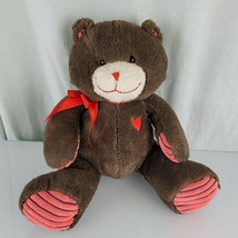Animal Adventure Chocolate Dark Brown Red Heart Stuffed Plush Teddy Bear 2016  - £38.88 GBP