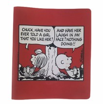 Vintage Charlie Brown Peppermint Patty Peanuts Gang Red 3 Ring Binder No... - $20.26