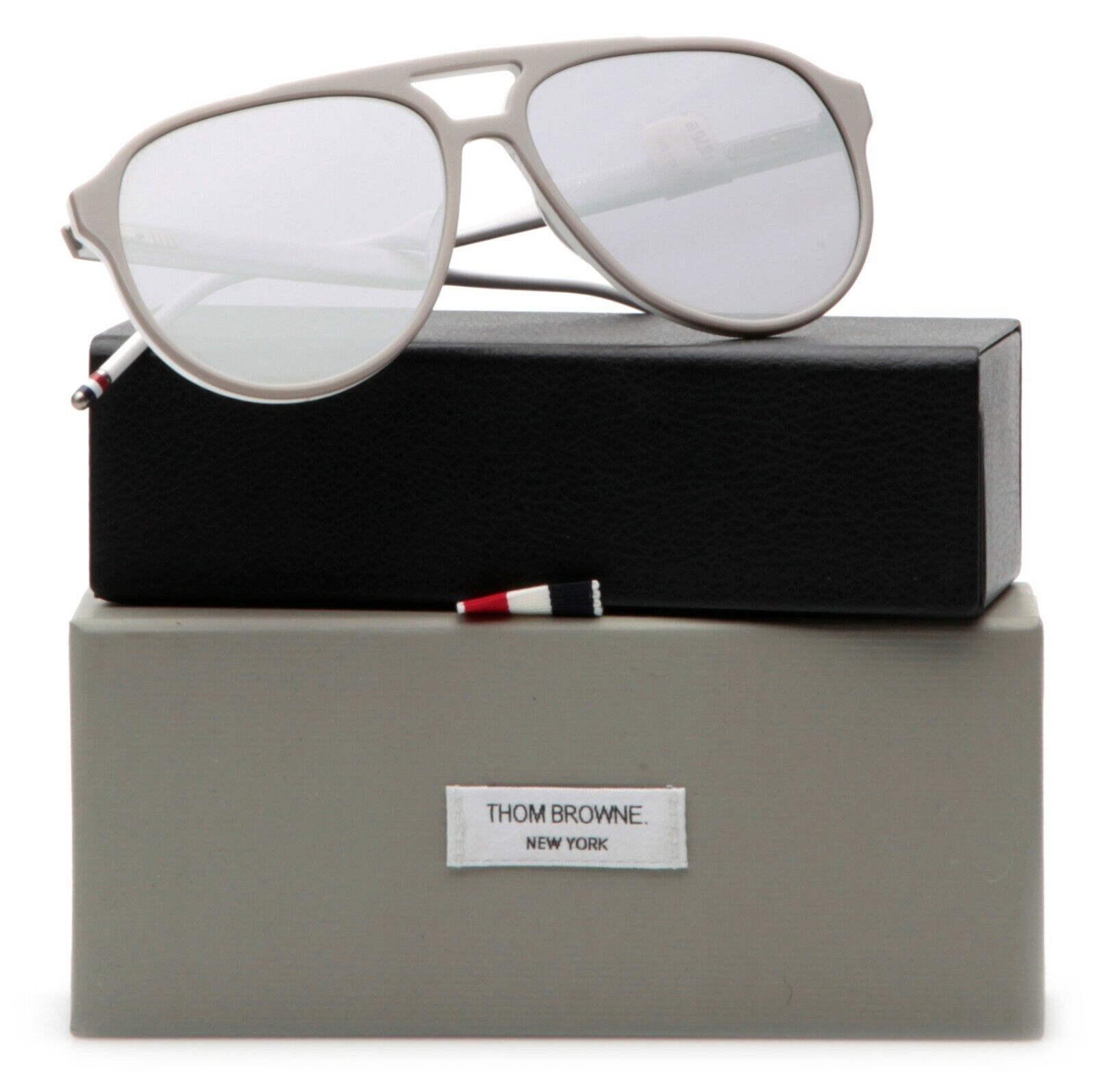Primary image for New Thom Browne TBS408-63-02 GRY-WHT Grey White Sunglasses 
