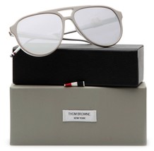 New Thom Browne TBS408-63-02 GRY-WHT Grey White Sunglasses  - £281.36 GBP