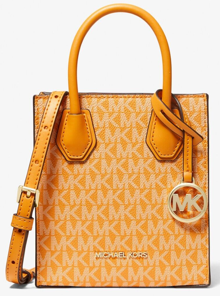Michael Kors Mercer XS NS Shopper Crossbody Bag Yellow Logo 35T1GM9C0I NWT $348