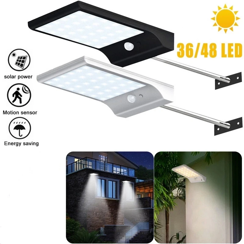 Newest 450LM 36 LED Solar Power Street Light PIR Motion Sensor Lamps Waterproof  - £182.32 GBP