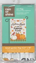 Rain or Shine Autumn Leaves and Pumpkins Please Porch Flag 12.5&quot; x 18&quot; 5... - £7.12 GBP