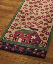 Red House Handcrafted Hooked Rug Runner Primitive Country By Park Designs 2 x 6 - £134.93 GBP