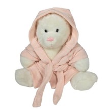 Build a Bear Teddy Plush White Pink Nose Classic Bathrobe Retired 14&quot; - $9.72