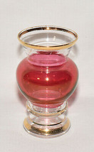 Vintage Bartlett Collins Cranberry Glass Bud Vase 3 7/8&quot; Colored Glass Vase - £11.94 GBP
